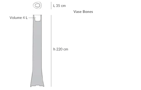Schéma technique du vase pot design Bones