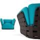 Fauteuil lounge tressé main OBI Varaschin