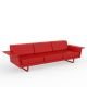 Canapé droit 3 places rouge FLAT Vondom