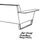 Croquis du canapé droit design 4 places FLAT Vondom