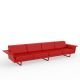 Canapé droit 4 places rouge FLAT Vondom