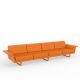 Canapé droit 4 places orange FLAT Vondom