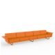 Canapé droit 5 places orange FLAT Vondom