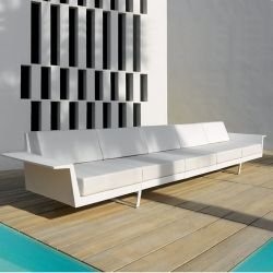 Canapé droit 5 places blanc FLAT Vondom