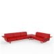 Canapé d'angle 5 pl. rouge, modèle angle à gauche FLAT Vondom