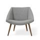 Fauteuil gris pieds bois massif ELEGANT Bloomingville