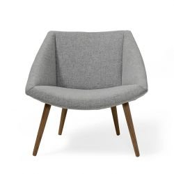 Fauteuil gris pieds bois ELEGANT Bloomingville