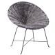 Fauteuil lounge en rotin coloris gris KUBU Bloomingville