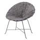 Fauteuil lounge en rotin coloris gris KUBU Bloomingville