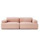 Canapé 2 places revêtu tissu rose corail Steelcut Trio CONNECT Muuto