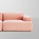 Canapé 3 places compact, 1 accoudoir gauche, rose corail Steelcut trio 515 CONNECT Muuto