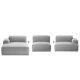 Canapé lounge gris, module méridienne à droite CONNECT Muuto