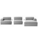 Canapé lounge gris, module méridienne à gauche CONNECT Muuto