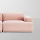 Canapé lounge rose corail, module méridienne à droite CONNECT Muuto