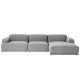 Canapé lounge gris, module méridienne à gauche CONNECT Muuto