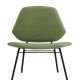 Fauteuil lounge rembourré revêtu tissu vert LEAN Woud