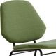 Fauteuil lounge rembourré revêtu tissu vert LEAN Woud