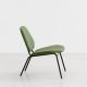 Fauteuil lounge rembourré revêtu tissu vert LEAN Woud