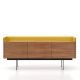 Enfilade 3 portes 180 STOCKHOLM Punt, finition noyer & dessus gold