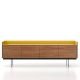 Enfilade 4 portes 238 STOCKHOLM Punt, finition noyer & dessus gold