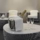 Table basse éco-design STONE Staygreen, coloris argent, plateau Corian blanc