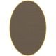 Tapis ovale ELLIPSE à galon Dickson, coloris Cacao U 519, galon jaune 5024