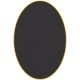 Tapis ovale ELLIPSE à galon Dickson, coloris Graphite foncé U 520, galon jaune 5024