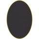 Tapis ovale ELLIPSE à galon Dickson, coloris Graphite foncé U 520, galon jaune 5024