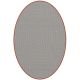 Tapis ovale ELLIPSE à galon Dickson, coloris Ecume U 521, galon vermillon 5025