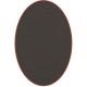 Tapis ovale ELLIPSE à galon Dickson, coloris Charbon U 526, galon vermillon 5025