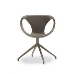 Chaise pivotante pieds alu UP CHAIR Tonon, coloris boue