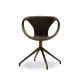 Chaise pivotante pieds alu UP CHAIR Tonon, coloris marron