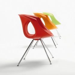 Chaise pieds métal UP CHAIR Tonon, coloris rouge, orange et vert