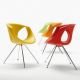 Chaise pieds métal UP CHAIR Tonon, coloris jaune, rouge, orange et vert