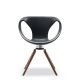 Chaise pieds bois UP CHAIR 907 13 Tonon, modèle pivotant, pieds noyer teinté noir huilé, assise polyuréthane soft touch coloris 