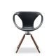 Chaise pieds bois UP CHAIR 907 13 Tonon, modèle pivotant, pieds noyer teinté noir huilé, assise polyuréthane soft touch coloris 