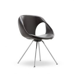 Chaise cuir & métal rembourrée UP CHAIR Tonon