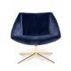 Fauteuil velours bleu pied étoile doré ELEGANT Bloomingville