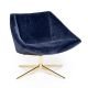 Fauteuil pivotant velours bleu pied étoile doré ELEGANT Bloomingville