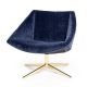 Fauteuil pivotant velours bleu pied étoile doré ELEGANT Bloomingville