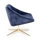 Fauteuil pivotant velours bleu pied étoile doré ELEGANT Bloomingville