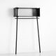 Penderie rangement design en bois TÖJBOX Woud, chêne teinté noir, largeur 112 cm