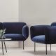 Canapé 2 places et fauteuil velours bleu nuit NAKKI Woud