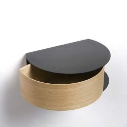 Vide-poche mural WALLIE Woud, chêne blanchi corps noir 