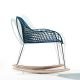 Rocking-chair cuir GUAPA DN Midj, coloris bleu océan U 67