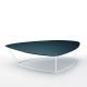 Table basse plateau cuir GUAPA CT L Midj, coloris bleu océan U67