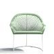 Fauteuil lounge cuir GUAPA AT Midj, cuir coloris vert sauge U 69