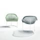 Fauteuils lounge cuir GUAPA AT Midj, coloris vert sauge U 69 et Azur U66