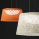 Suspensions outdoor WIND Vibia, abat-jour 60 x 30 cm, coloris blanc et orange