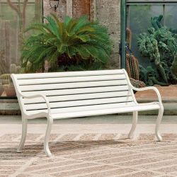 Banc de jardin OASI Fast en aluminium blanc